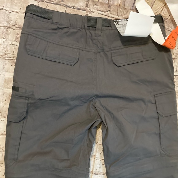 NWT B.C clothing men’s gray convertible pants/shorts cargo XXL/30 - Picture 2 of 14